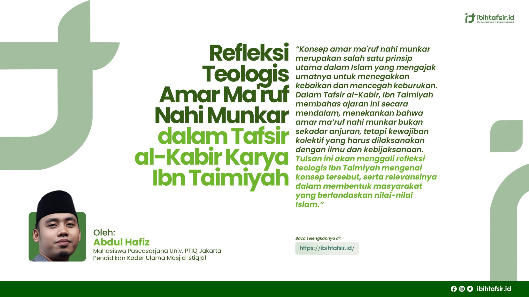 Refleksi Teologis Amar Ma’ruf Nahi Munkar dalam Tafsir al-Kabir Karya ...